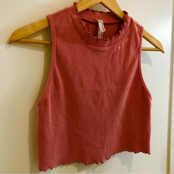 Free People Movement Courage Crop Top Red Clay Size Large. - Picture 7 of 16